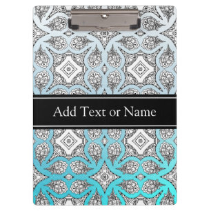 Black and Blue Mandala Zen Personalisiert Klemmbrett