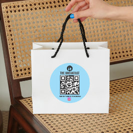 Black and Blue Modern Business Instagramm Qr Code Runder Aufkleber