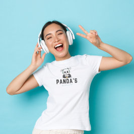 Black and Blue Niedlich Panda Playlist T - Shirt