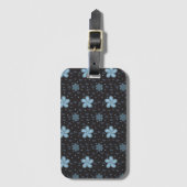 Black and Blue Paisley Designer Luggage Tag Gepäckanhänger (Vorderseite Vertikal)