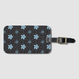 Black and Blue Paisley Designer Luggage Tag Gepäckanhänger