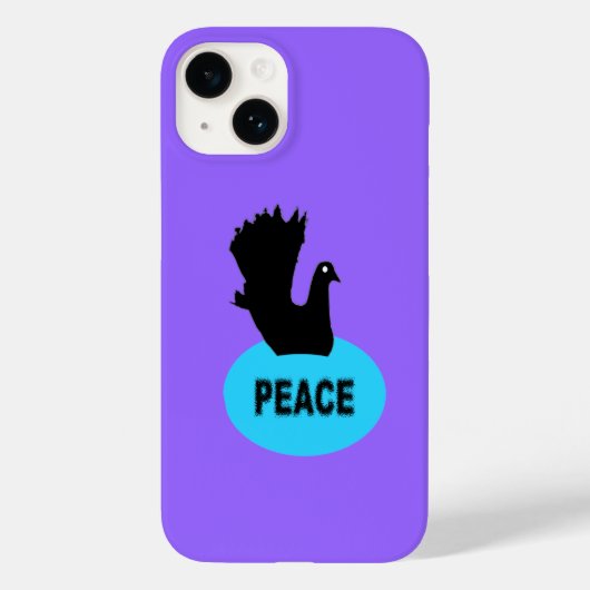 Black and Blue Peace Dove Case-Mate iPhone Hülle (Rückseite)