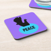 Black and Blue Peace Dove Cork Untersetzer (Linke Seite)