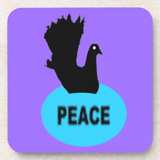 Black and Blue Peace Dove Cork Untersetzer (Vorderseite)