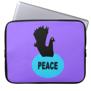 Black and Blue Peace Dove Laptop Bag Laptopschutzhülle