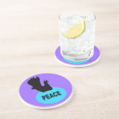 Black and Blue Peace Dove Untersetzer (Seite)