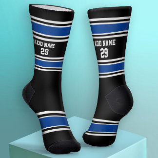 Black and Blue Sport Jersey - Name Number Socken