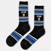 Black and Blue Sport Jersey - Name Number Socken (Linkes Detail)