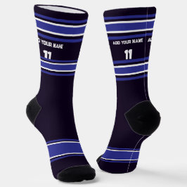 Black and Blue Sport Jersey - Name Number Socks Socken
