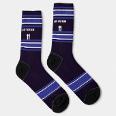 Black and Blue Sport Jersey - Name Number Socks Socken (Rechts)