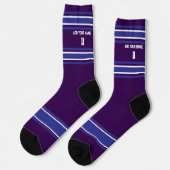 Black and Blue Sport Jersey - Name Number Socks Socken (Linkes Detail)