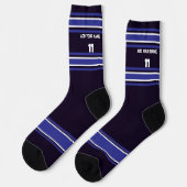 Black and Blue Sport Jersey - Name Number Socks Socken (Linkes Detail)