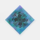 Black and Blue Tribal Snake Serviette (Ecke)