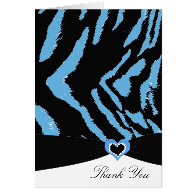 Black and Blue Zebra Print Vielen Dank (Vorne)