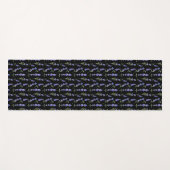 Black And Botanical Floral Purple Lavender Pattern Yogamatte (Vorderseite (Horizontal))