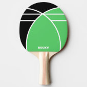 Black and Bright Green Personalized Tischtennis Schläger (Rückseite)