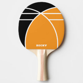 Black and Bright Orange Personalized Tischtennis Schläger