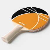Black and Bright Orange Personalized Tischtennis Schläger (Vorderseite)