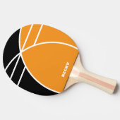 Black and Bright Orange Personalized Tischtennis Schläger (Seitenansicht)