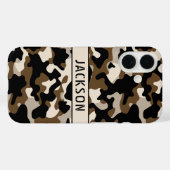 Black and Brown Camouflage Personalized Case-Mate iPhone Hülle (Rückseite (Horizontal))