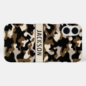 Black and Brown Camouflage Personalized Case-Mate iPhone Hülle (Rückseite (Horizontal))