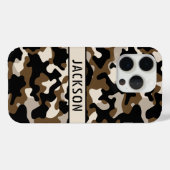 Black and Brown Camouflage Personalized Case-Mate iPhone Hülle (Rückseite (Horizontal))