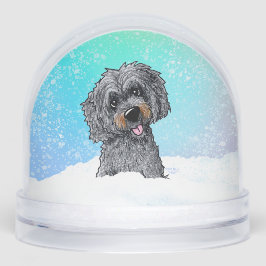 Black and Brown Goldendoodle  Schneekugeln