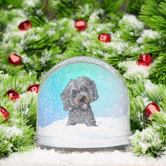 Black and Brown Goldendoodle  Schneekugeln (Weihnachten)