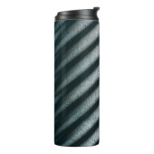 Black and brown striped textile thermosbecher (Nach links gedreht)