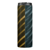 Black and brown striped textile thermosbecher (Rückseite)