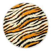 Black and Brown Tiger Stripes Pattern Keramikknauf (Vorderseite)
