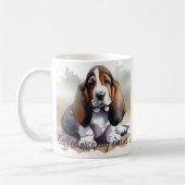 Black and Browns ''Basset Pup Personalize Kaffeetasse (Links)
