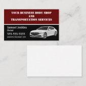 Black and Burgundy Driving Services Visitenkarte (Vorne/Hinten)