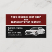 Black and Burgundy Driving Services Visitenkarte (Vorderseite)