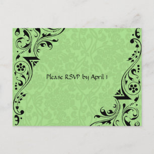 Black and Celadon Lace UAWG Einladungspostkarte