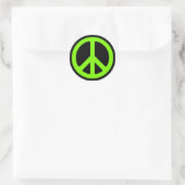 Black and Chartreuse Peace Symbol Runder Aufkleber (Tasche)