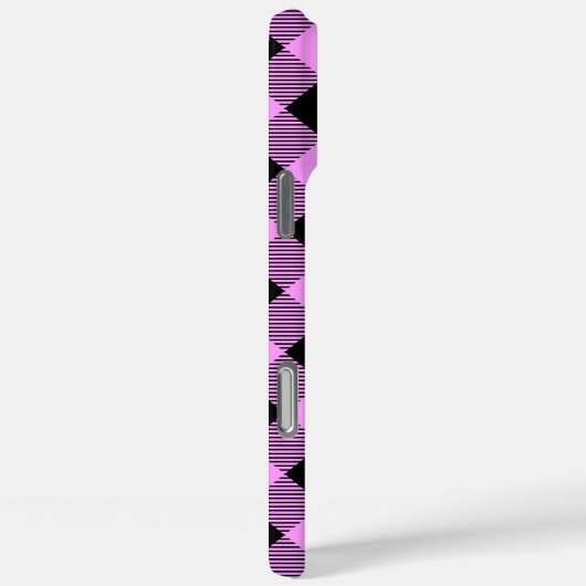 Black and Coral Checked Case-Mate iPhone Hülle (Rückseite / Rechts)