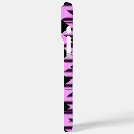 Black and Coral Checked Case-Mate iPhone Hülle (Rückseite / Links)