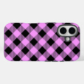 Black and Coral Checked Case-Mate iPhone Hülle (Rückseite (Horizontal))