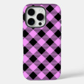 Black and Coral Checked Case-Mate iPhone Hülle (Rückseite)