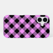 Black and Coral Checked iPhone 16 Hülle (Rückseite (Horizontal))