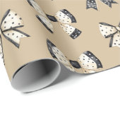 Black and Cream Halloween Coquette Bows Geschenkpapier (Rolleneckpunkt)