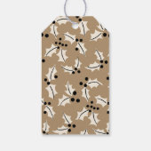 Black and Cream Holly Weihnachtsgeschenk-Tag Geschenkanhänger (Rückseite)