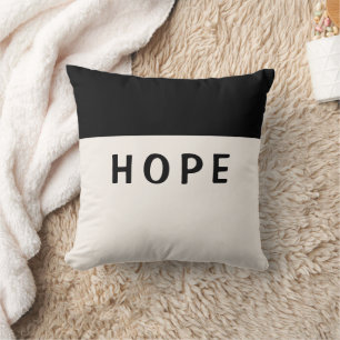 Black and Cream "Hope" Kissen