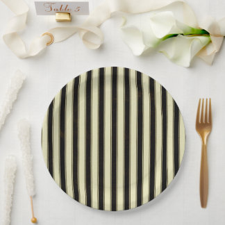 Black and Cream Pinstripe Wedding Elegante Throw P Pappteller