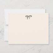 Black and Cream Simple Bow Personal Stationery Mitteilungskarte (Vorderseite)