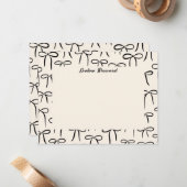 Black and Cream Simple Bows Personal Stationery Mitteilungskarte (Vorderseite/Rückseite Beispiel)