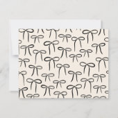 Black and Cream Simple Bows Personal Stationery Mitteilungskarte (Rückseite)