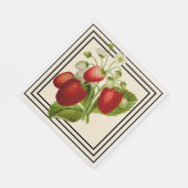 Black and Cream Strawberry Wedding Napkins Serviette (Ecke)