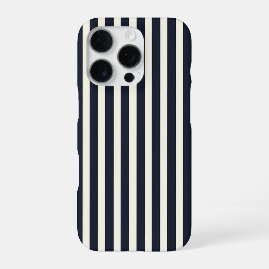 Black and Cream Striped Phone Case iPhone Hülle (Rückseite)